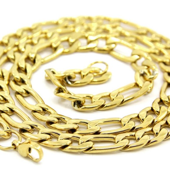 14k Gold Italian Figaro Link Chain 12mm 30"